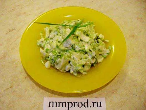 Рецепт приготовления салата с пекинской капустой и огурцом