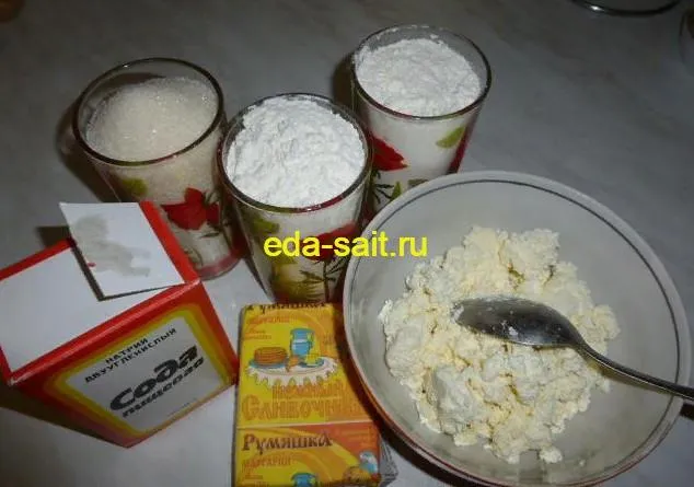 Творожное печенье без яиц набор продуктов