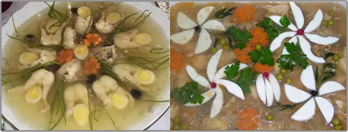 запеченный сом и украшение