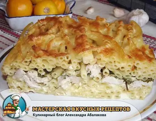 макаронная запеканка с курицей