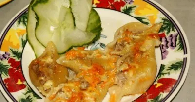 Фаршированные макароны ракушки с фаршем в духовке