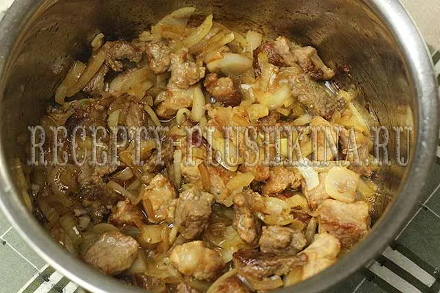 рецепт тушеной картошки с мясом в кастрюле